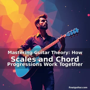 Artistic representation for Mastering Guitar Theory: How Scales and Chord Progressions Work Together